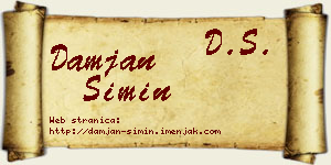 Damjan Simin vizit kartica